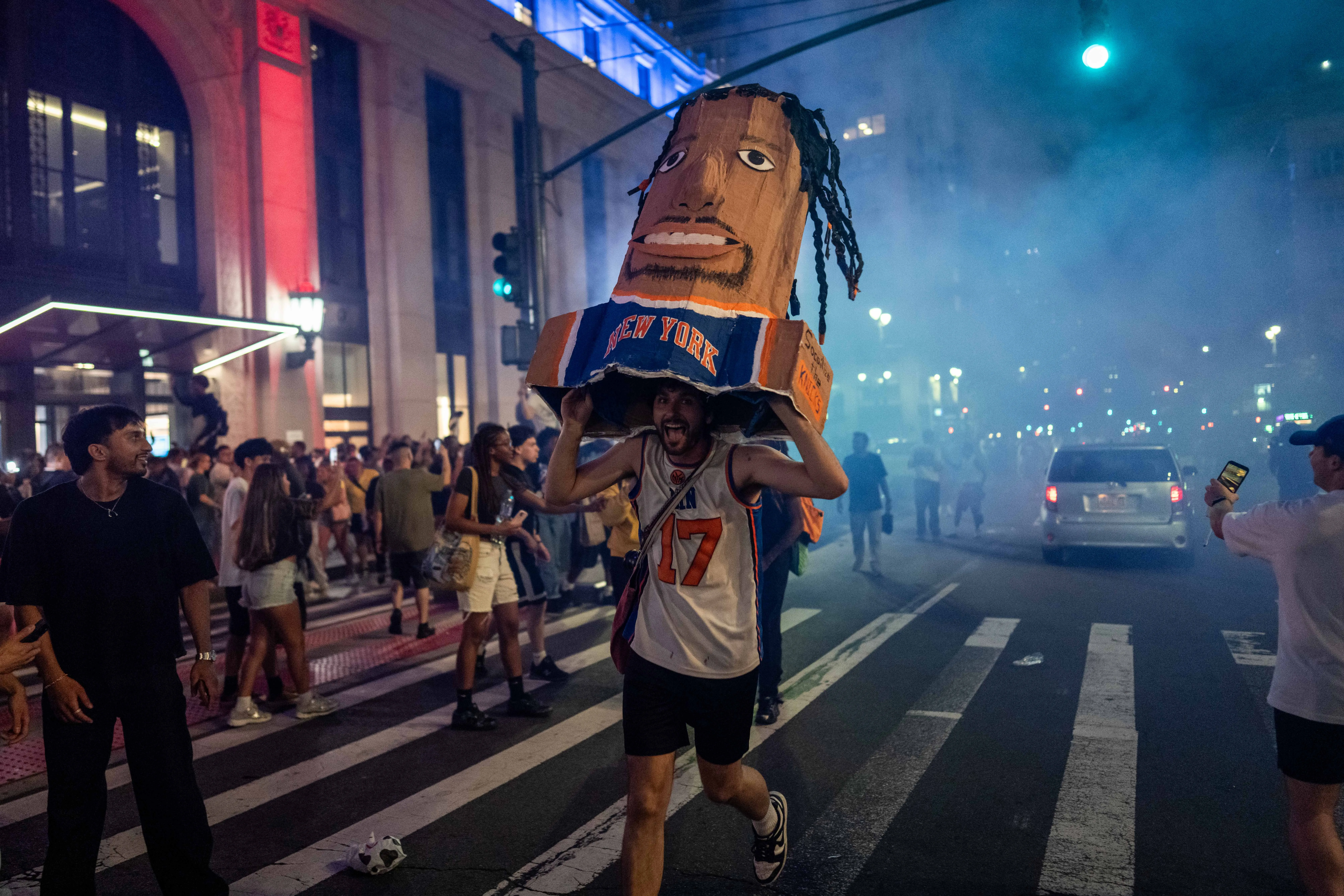 Locura en Nueva York tras el título de los Knicks. (Foto: Getty).