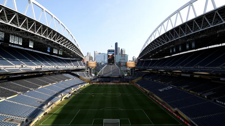 Una postal del Lumen Field Stadium de Seattle.