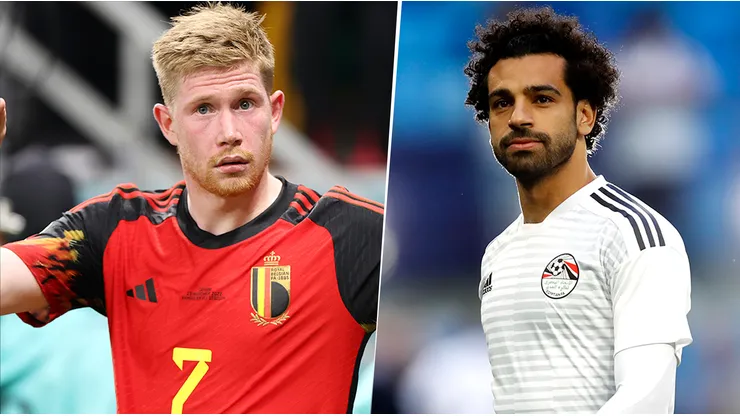 Kevin De Bruyne y Mohamed Salah, figuras de Bélgica y Egipto.