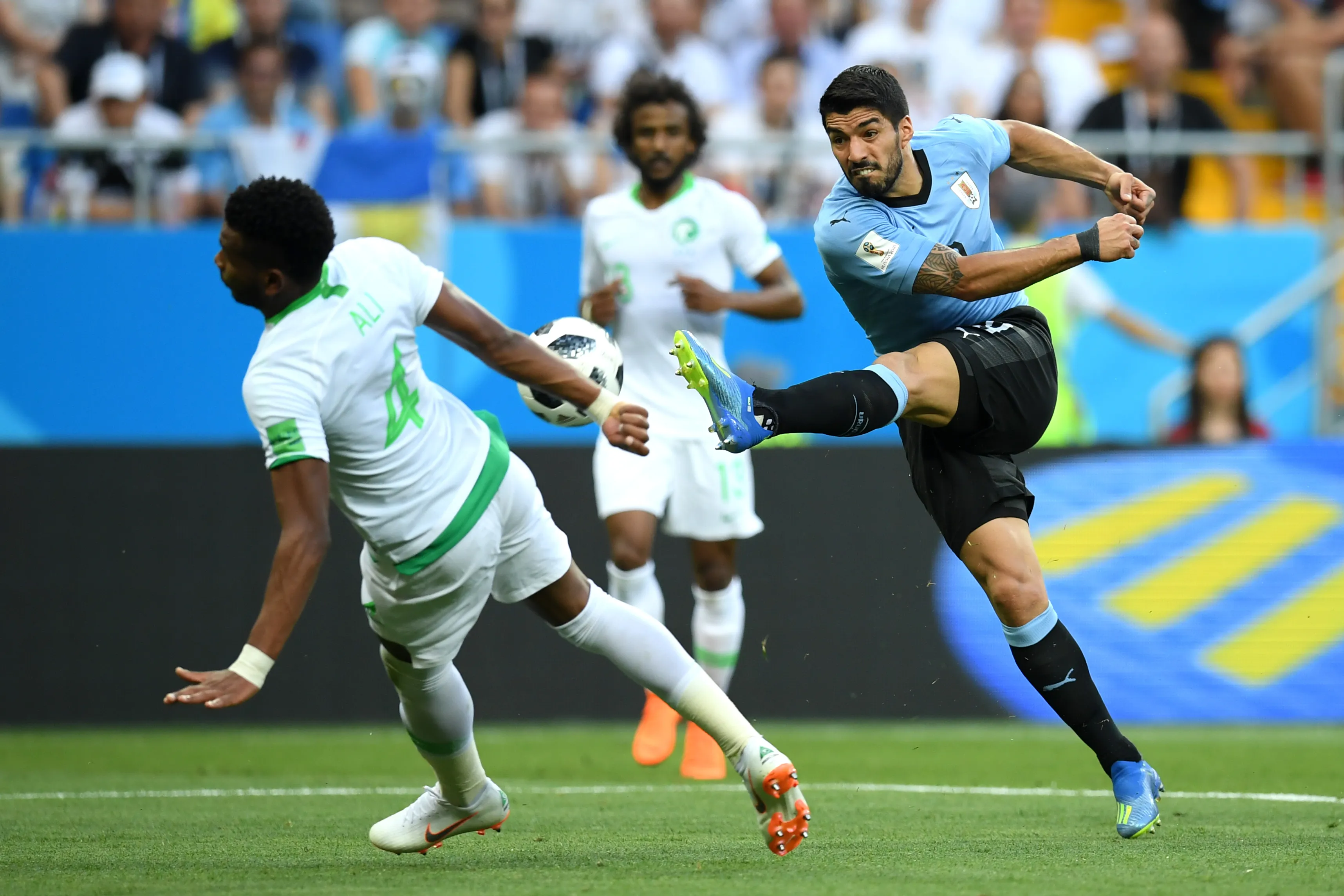 Luis Suárez ante Arabia Saudita. (Foto: Getty)