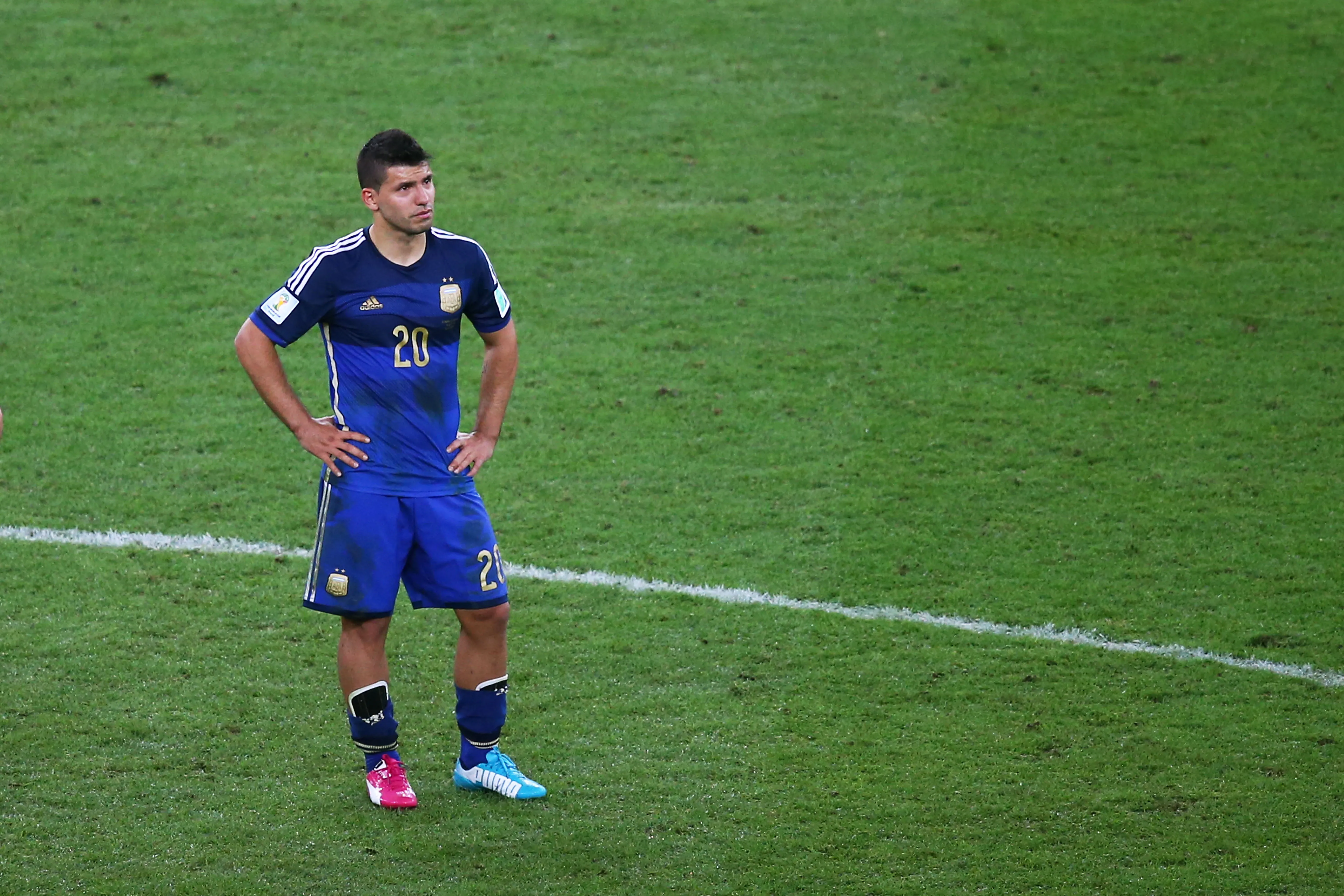 Sergio Aguero, tras perder la final del Mundial 2014. (Getty Images)