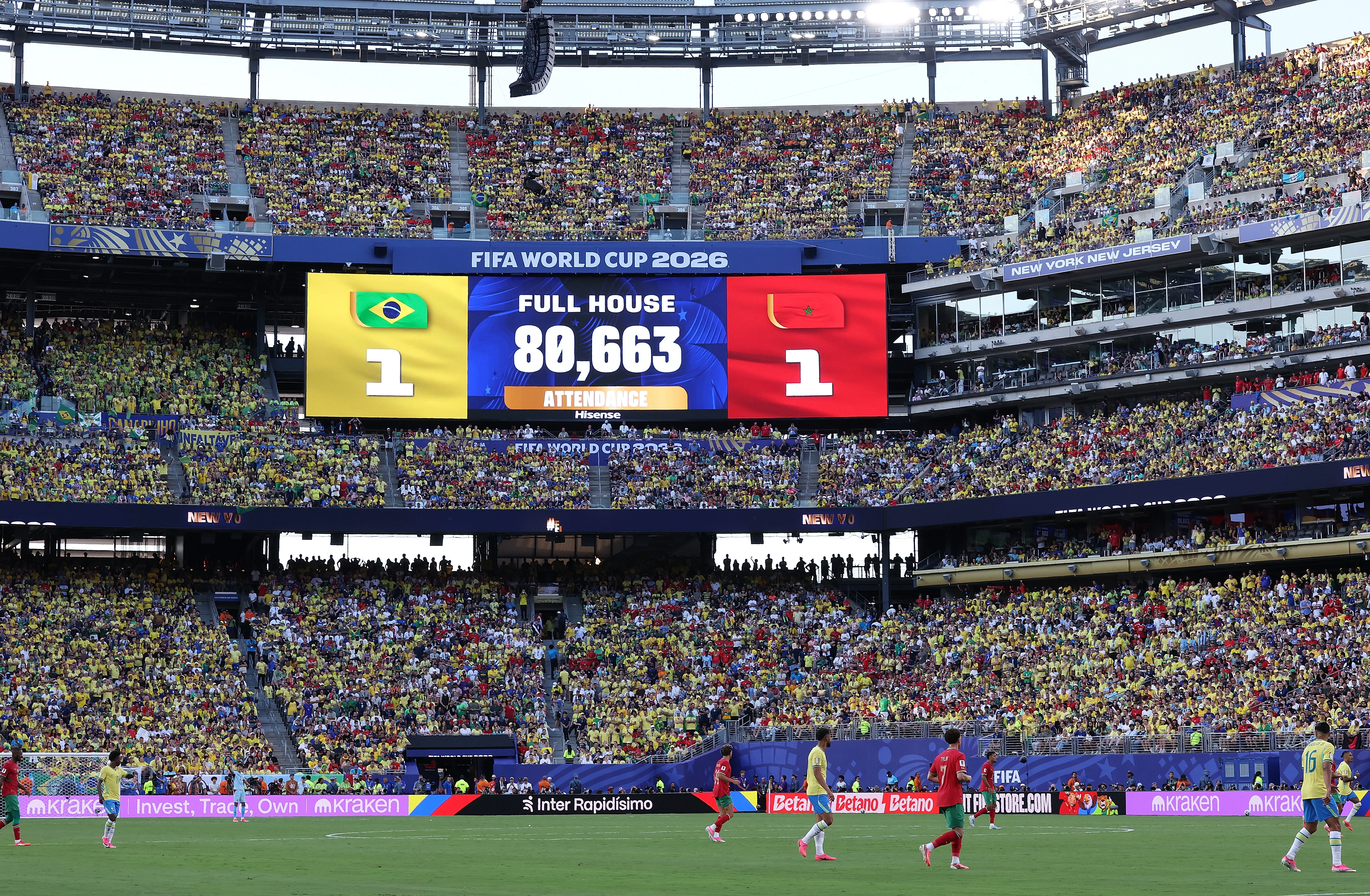 El MetLife Stadium ya abrió sus puertas en este Mundial, para el encuentro entre Brasil y Marruecos. Getty Images.