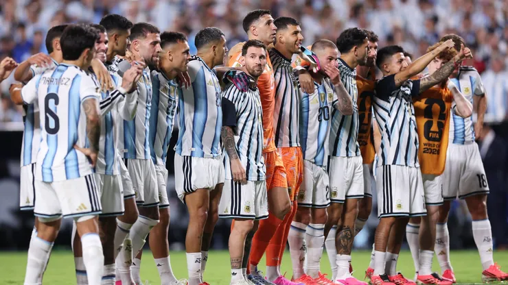 El festejo de los jugadores argentinos.