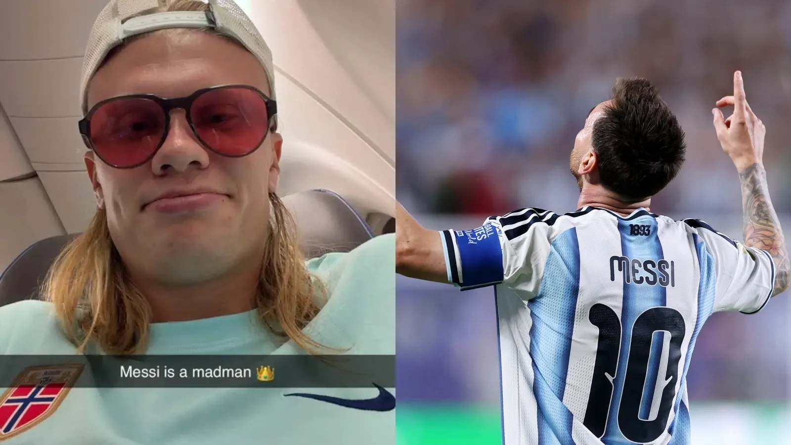 La reacción de Haaland al histórico triplete de Messi: GETTY