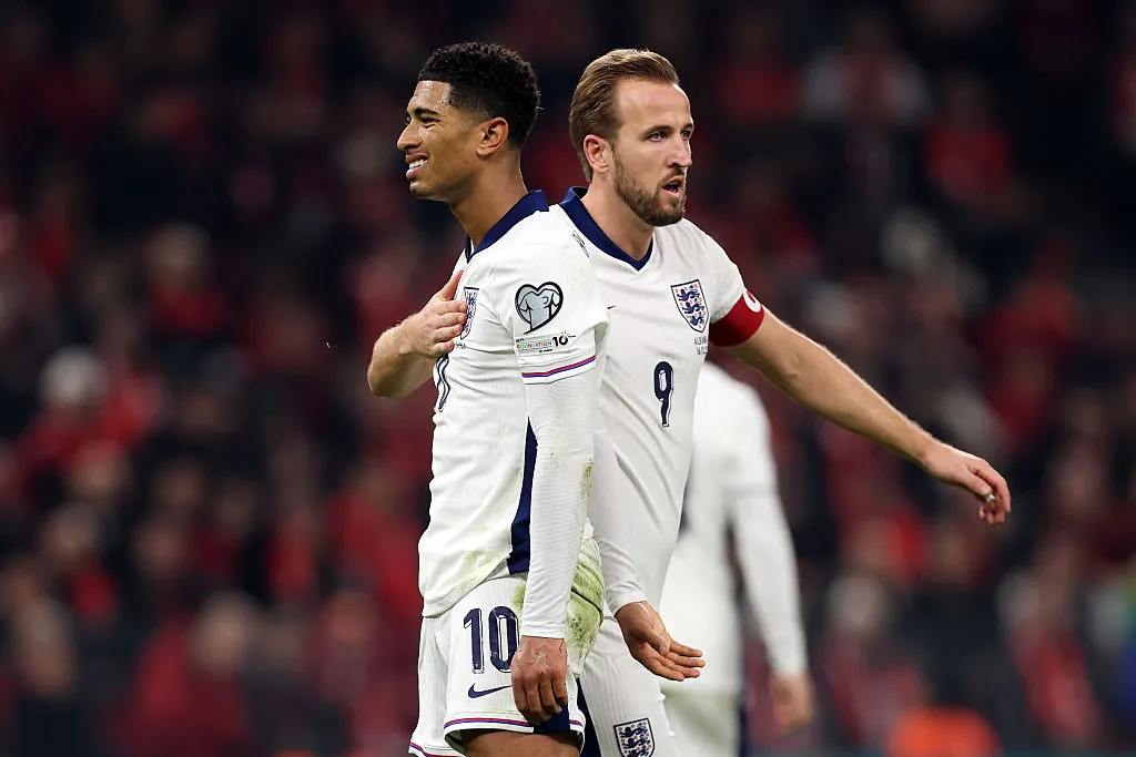 Inglaterra tiene su esperanza puesta en sus dos grandes figuras: Kane y Bellingham. (Getty)