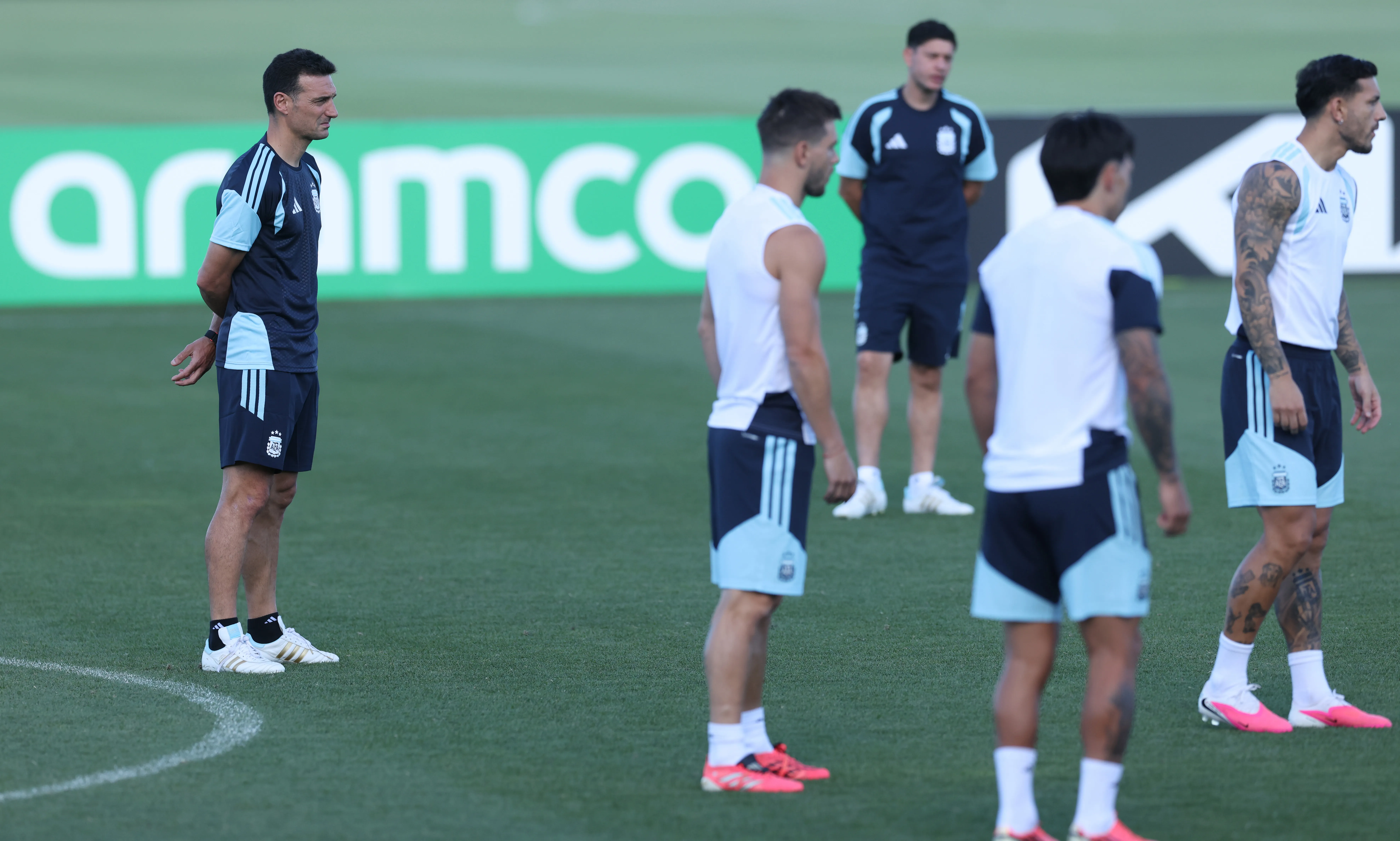 Lionel Scaloni, durante el entrenamiento de la Selección Argentina. (Getty Images)