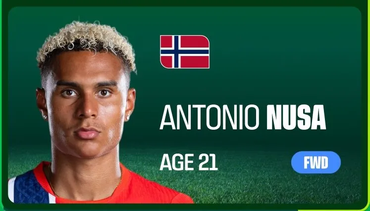 Antonio Nusa, jugador de Noruega.