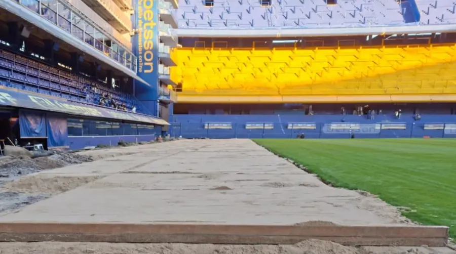 Así marchan los trabajos en La Bombonera. Foto de Planeta Boca Juniors.