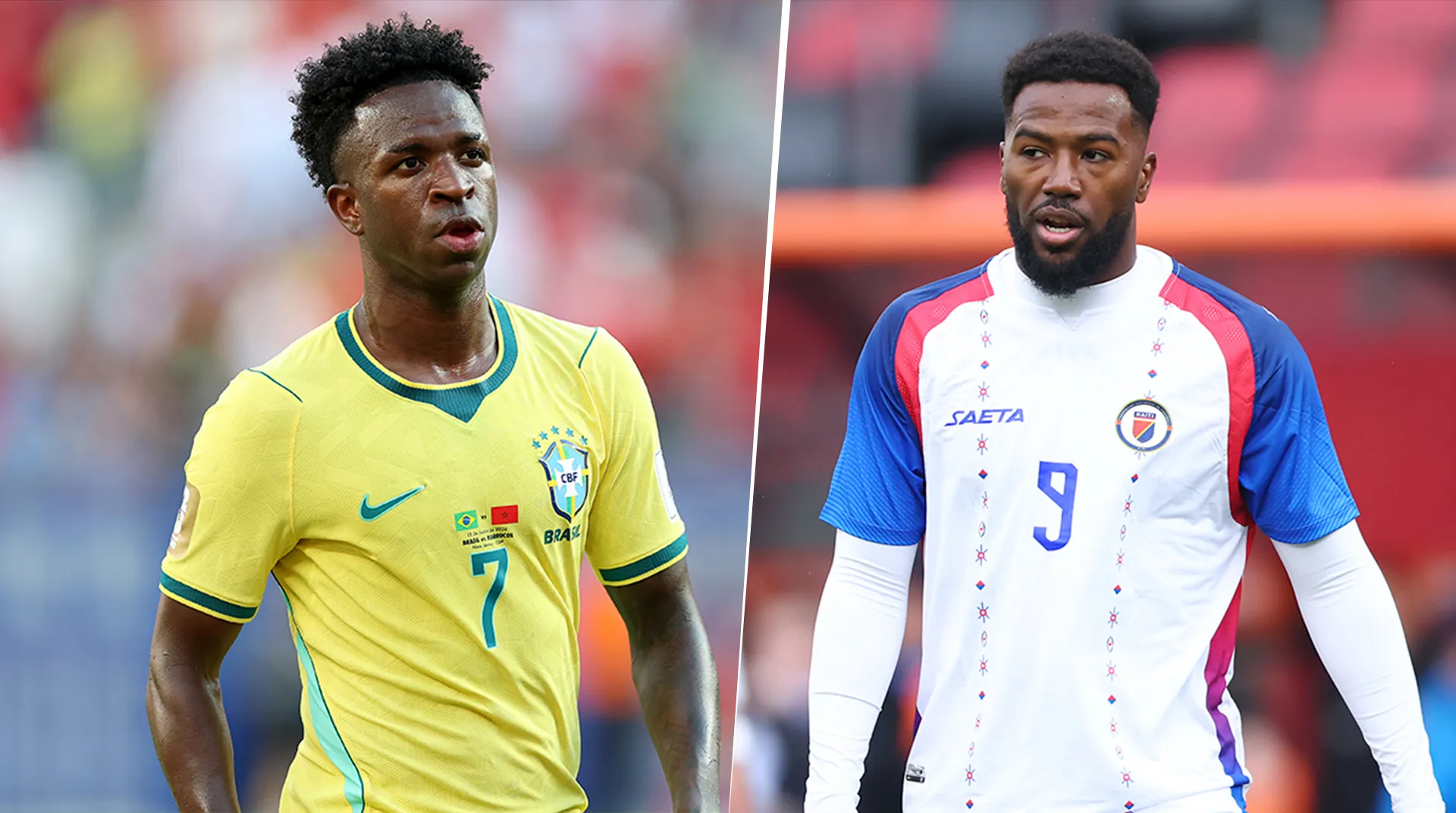 Vinícius Júnior y Duckens Nazon, figuras de Brasil y Haití.