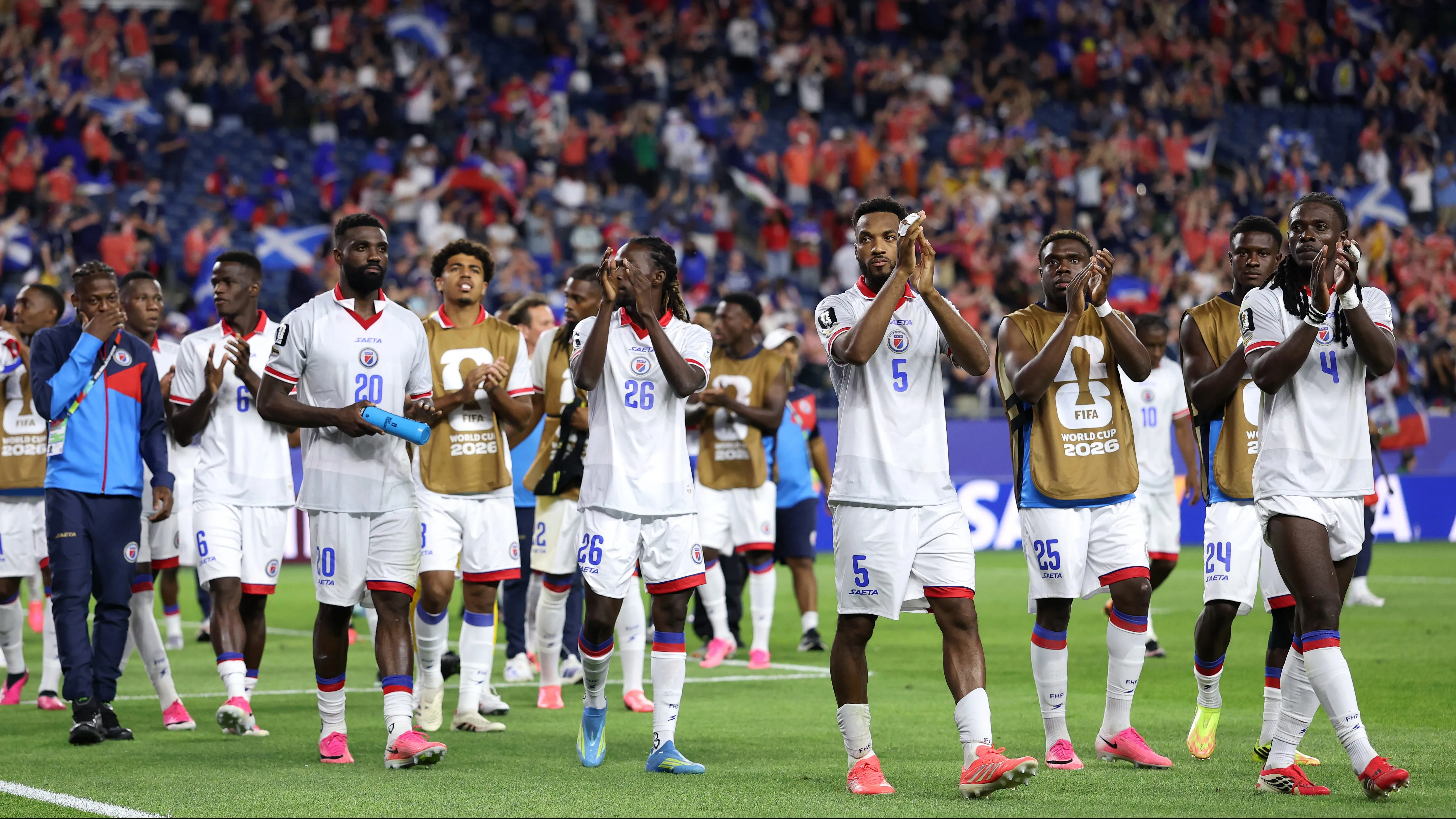 Los futbolistas del seleccionado haitiano. (Getty Images)