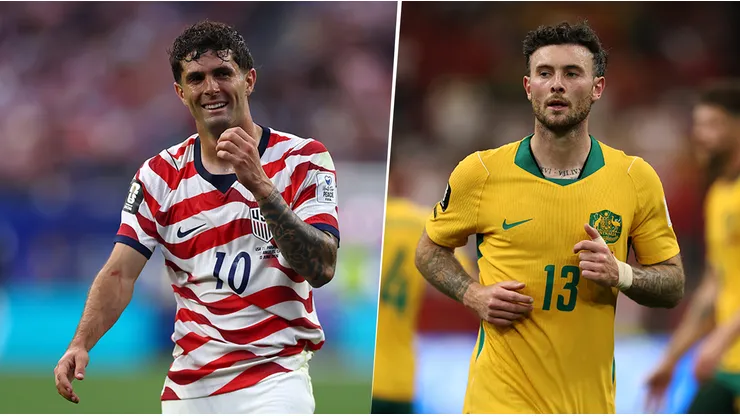 Christian Pulisic y Aiden O'Neill, protagonistas de Estados Unidos y Australia.