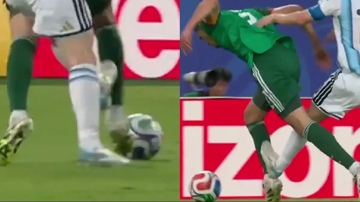 Captura de Video. La falta que cometió Messi.
