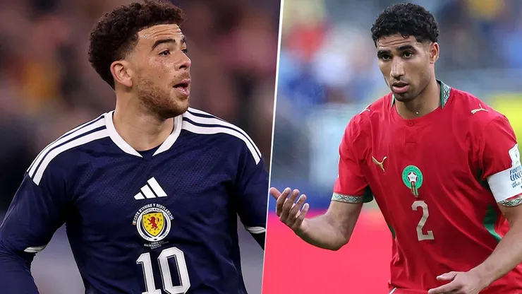 Che Adams y Achraf Hakimi, figuras de Escocia y Marruecos, respectivamente.