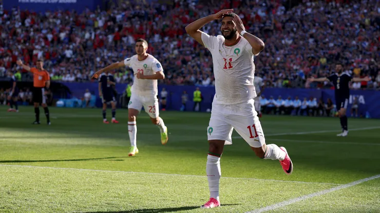 Ismael Saibari celebra su gol ante Escocia.
