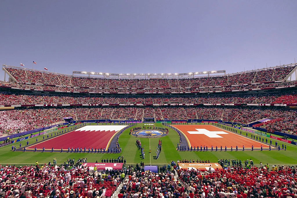 El Qatar-Suiza de la primera fecha fue el primer partido del Mundial 2026 en el Levi’s Stadium. (Getty)