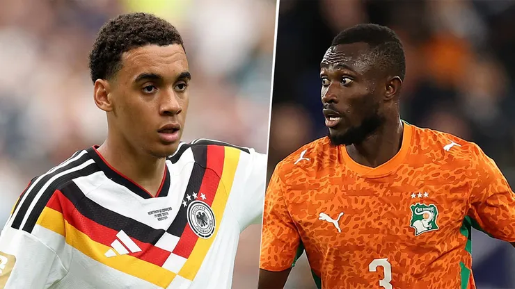 Jamal Musiala y Ghislain Konan.