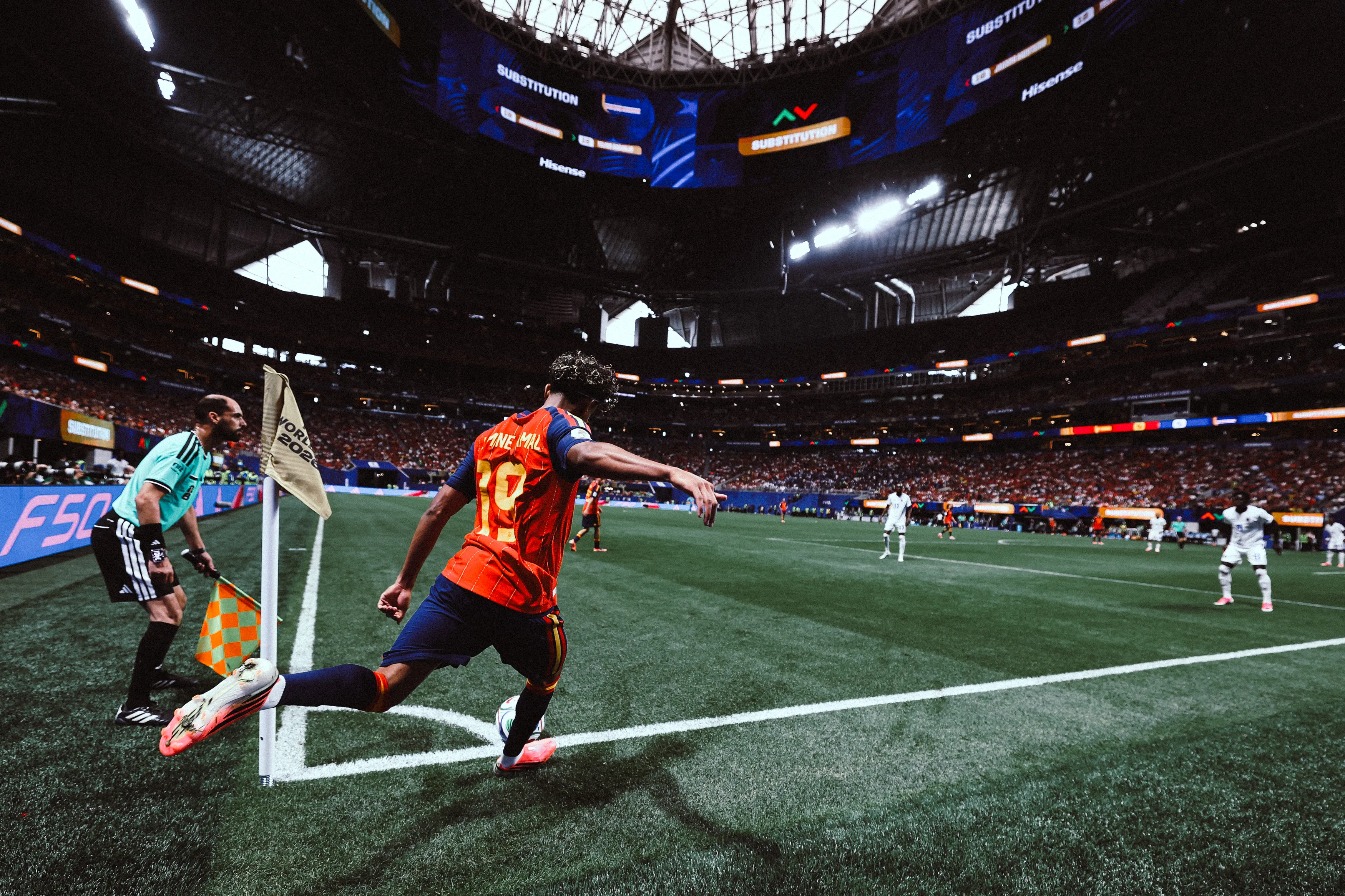 Lamine Yamal en el primer partido de España frente a Cabo Verde en Atlanta. Getty Images.