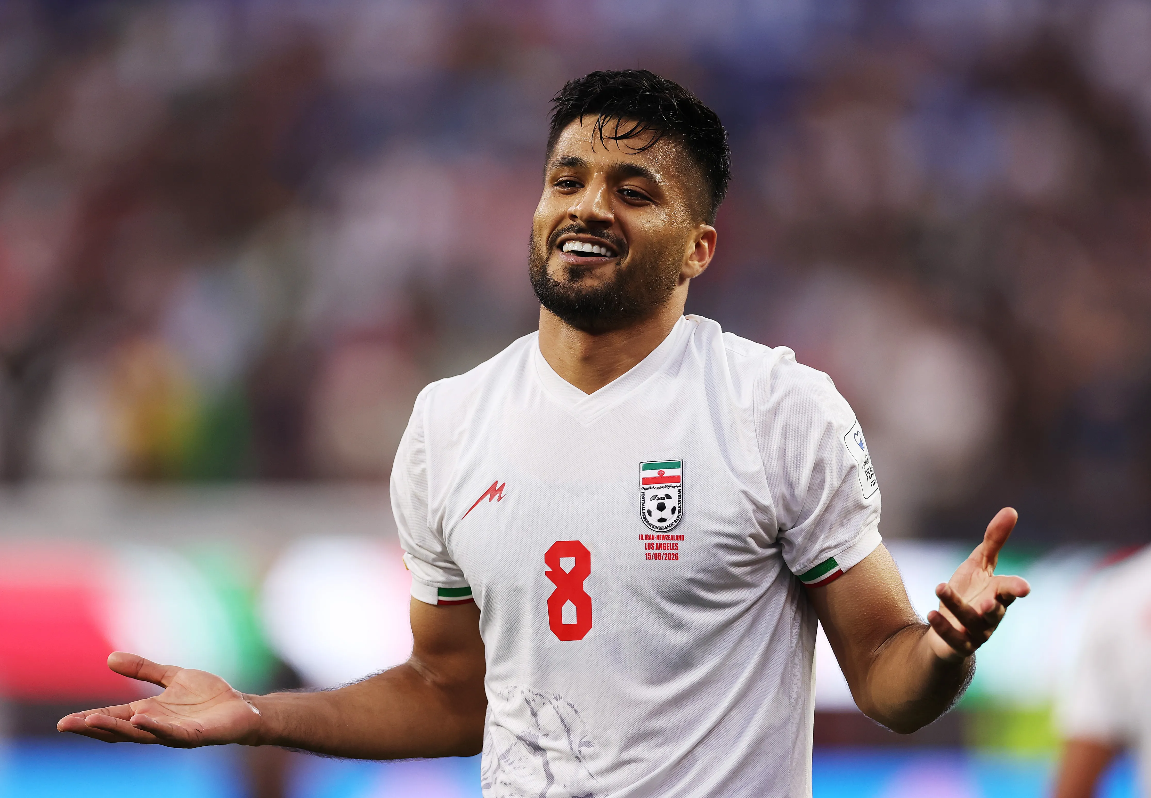 Mohammad Mohebbi en el Mundial 2026 con Irán. (Getty Images)