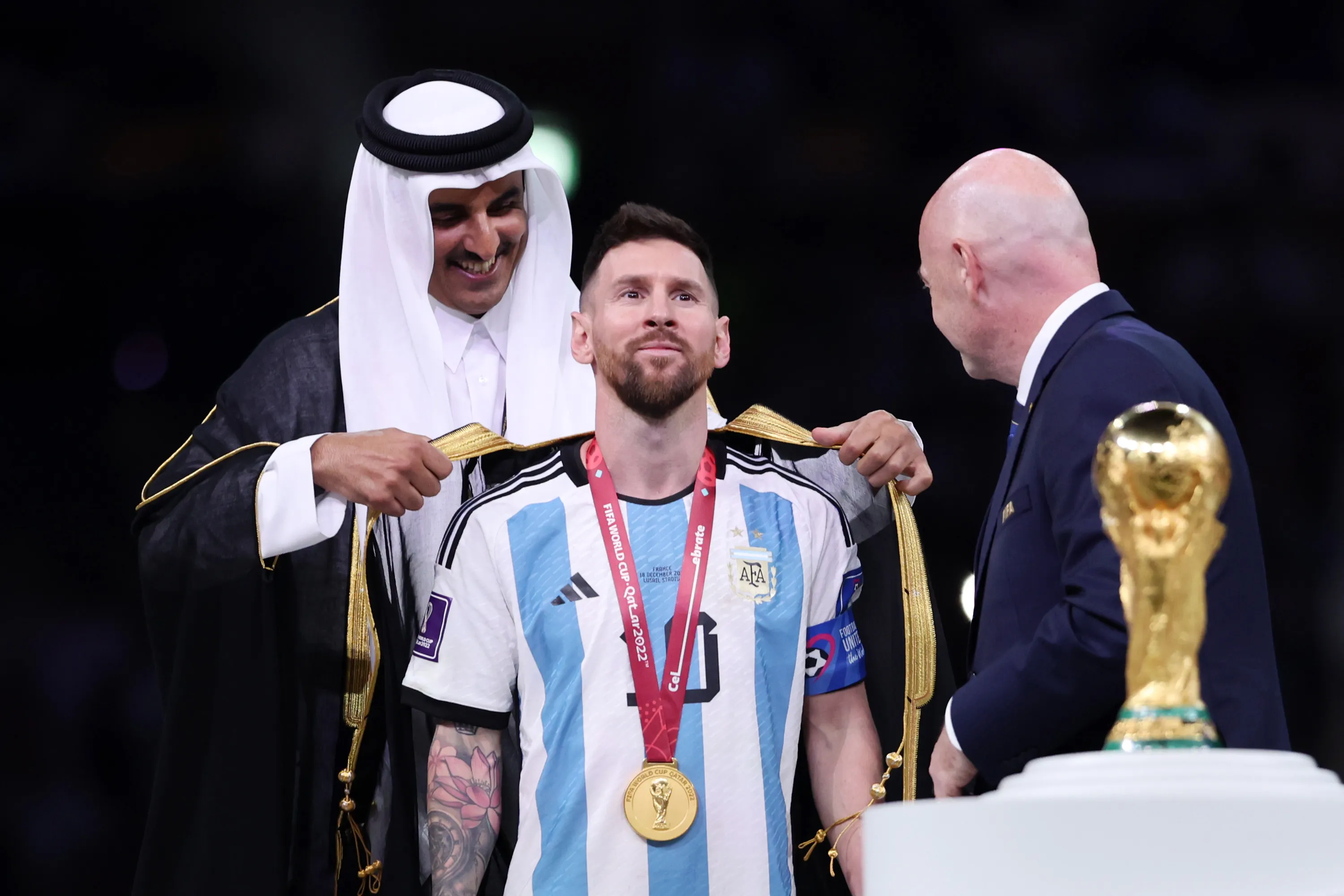 Lionel Messi al ganar el Mundial 2022. (Getty Images)