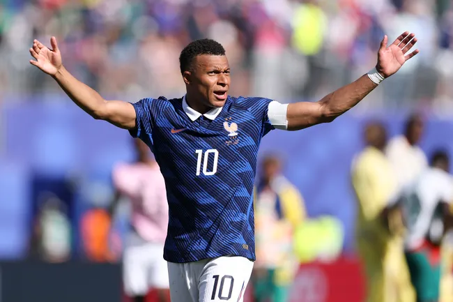Kylian Mbappé, tras anotar en el Mundial 2026. (Getty Images)