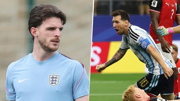 Declan Rice, en la conferencia de prensa previa al Inglaterra vs. Ghana, llenó de elogios a Lionel Messi.