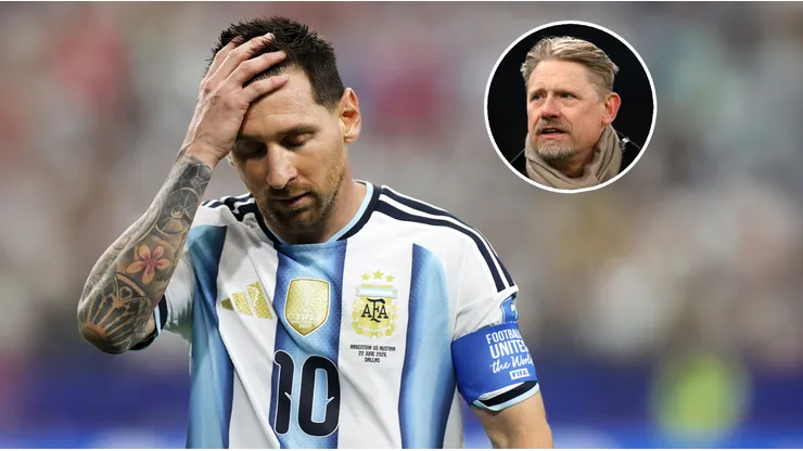 Schmeichel pidió la anulación del primer gol de Messi