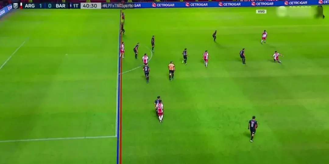 Hoy en día se usa el trazado de líneas en el fútbol argentino.