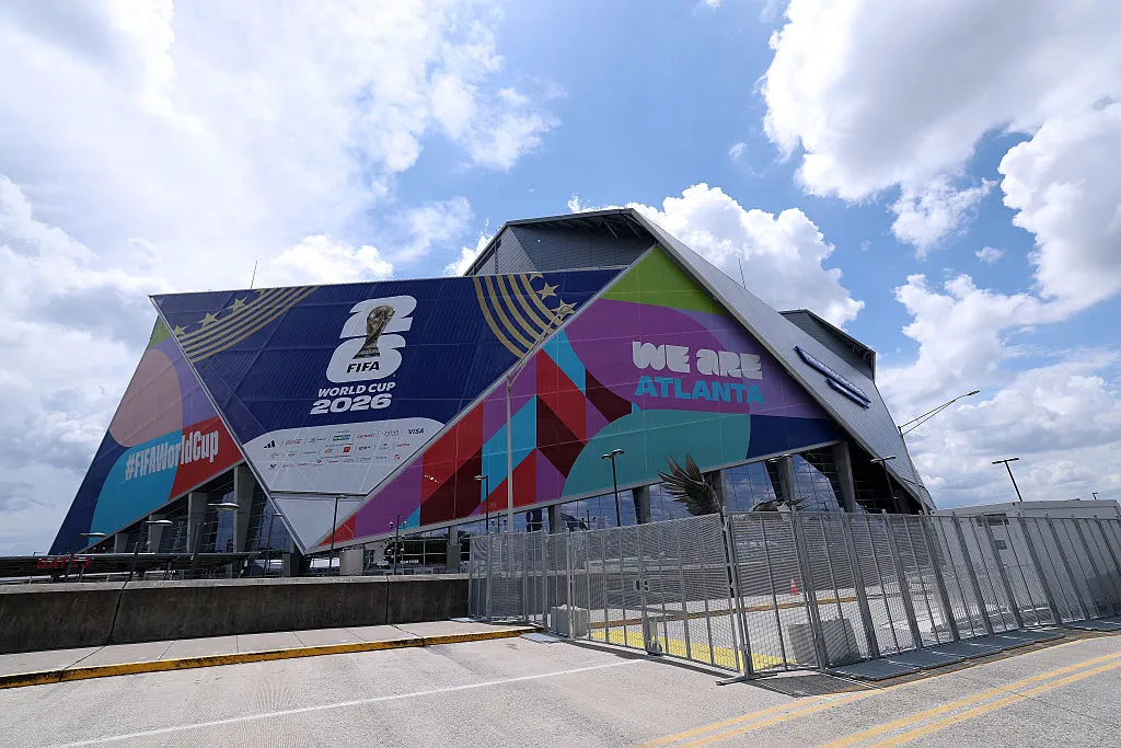 Vista exterior del Mercedes Benz Stadium de Atlanta.