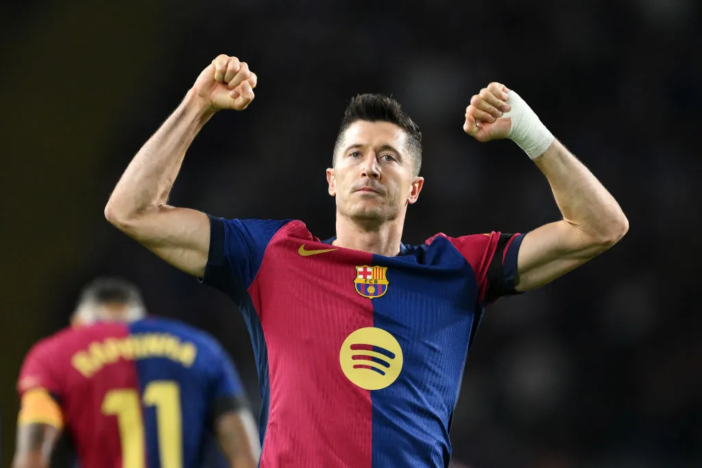 Robert Lewandowski, durante su estadía en Barcelona. (Getty Images)