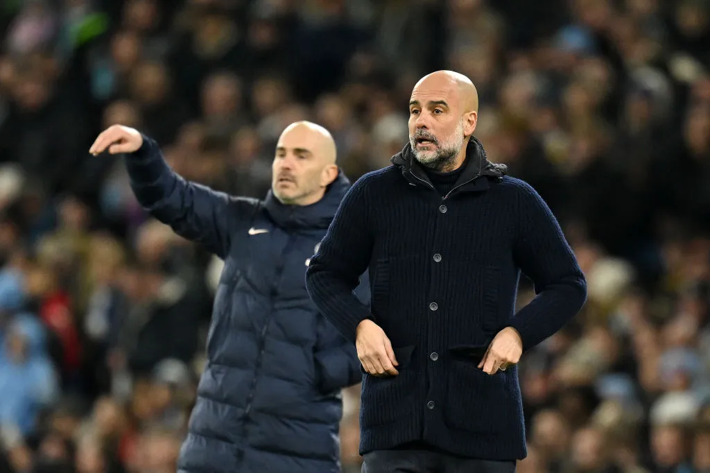 Enzo Maresca y Pep Guardiola. (Getty Images)