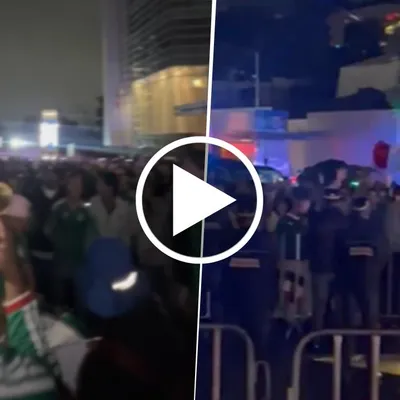 Estruendos, bocinazos y serenata en la concentración de Ecuador en México