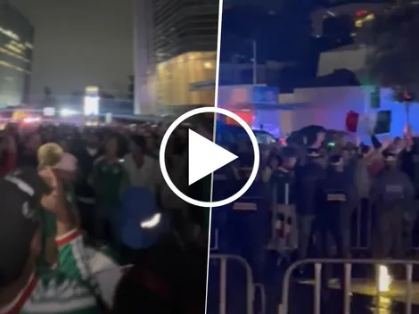 Estruendos, bocinazos y serenata en la concentración de Ecuador en México