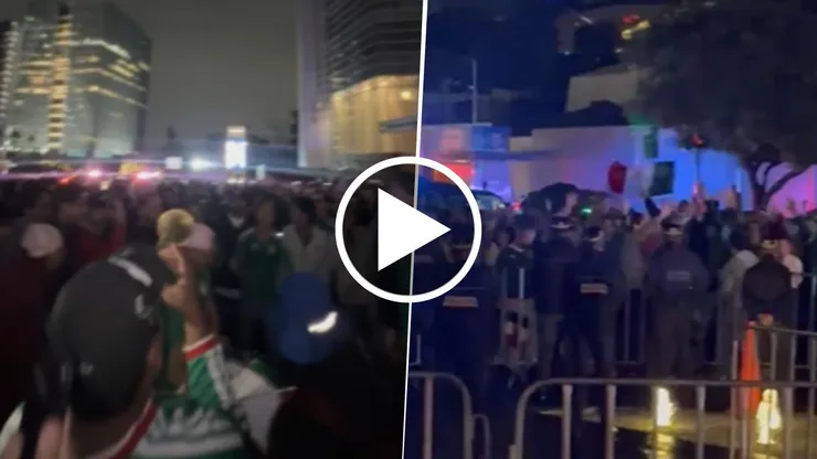 Los mexicanos se autoconvocaron en las cercanías del hotel en el que se aloja Ecuador para no dejarlos dormir en la previa del partido por los 16vos de final.