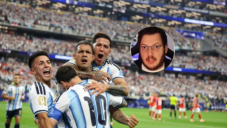 Argentina celebrando un gol en la Copa del Mundo.
