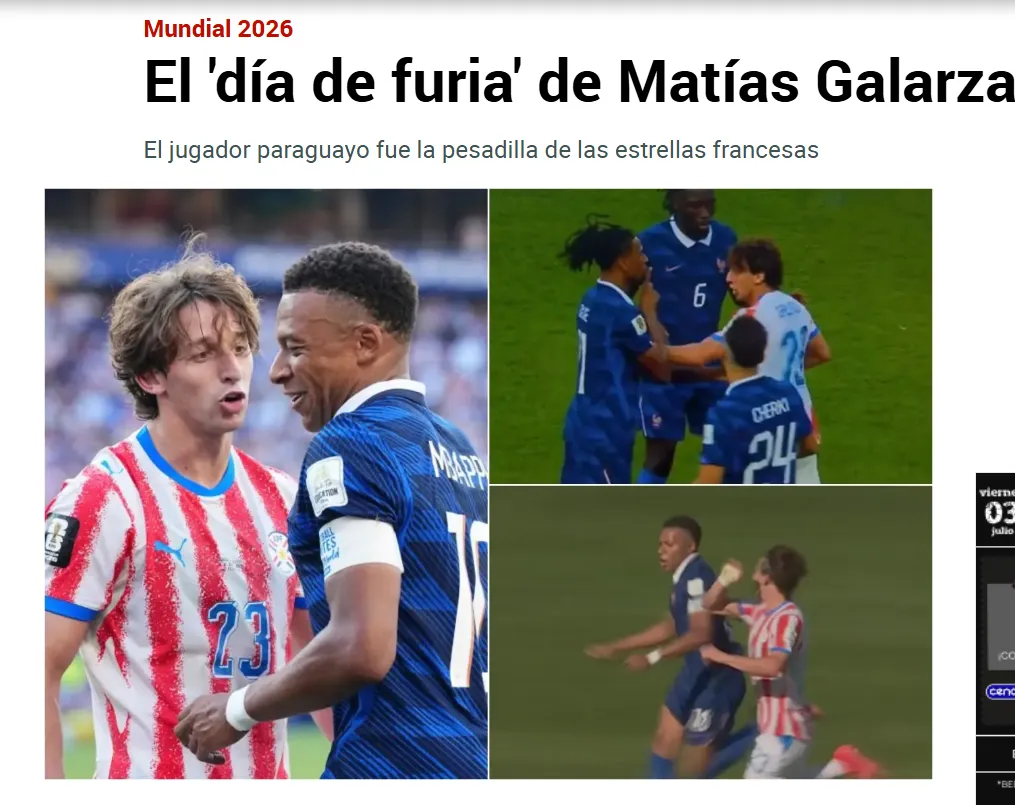El artículo de Marca sobre Matías Galarza Fonda.