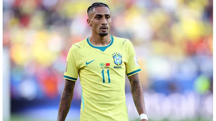 Raphinha, figura de la Selección de Brasil.