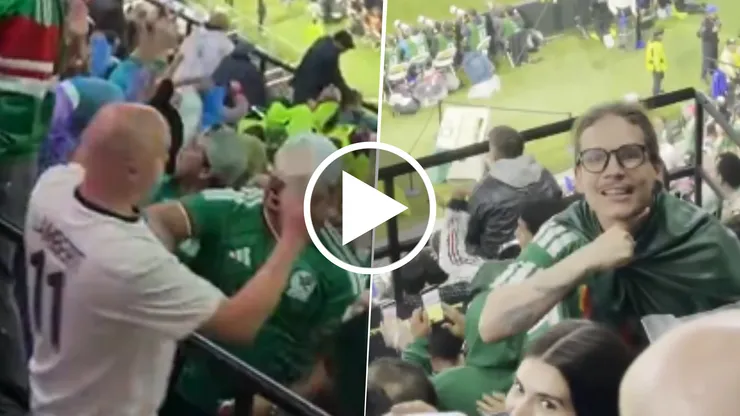 Hinchas mexicanos e ingleses se enfrentaron en las inmediaciones del Estadio Azteca durante el partido de los Octavos de Final.