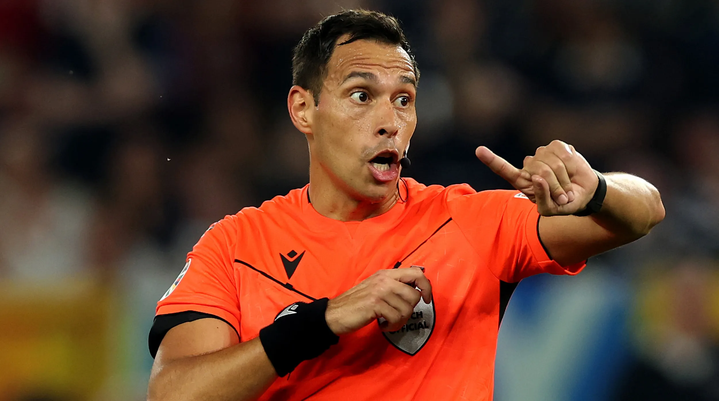Facundo Tello dirigió en Francia – Marruecos. (Getty Images)
