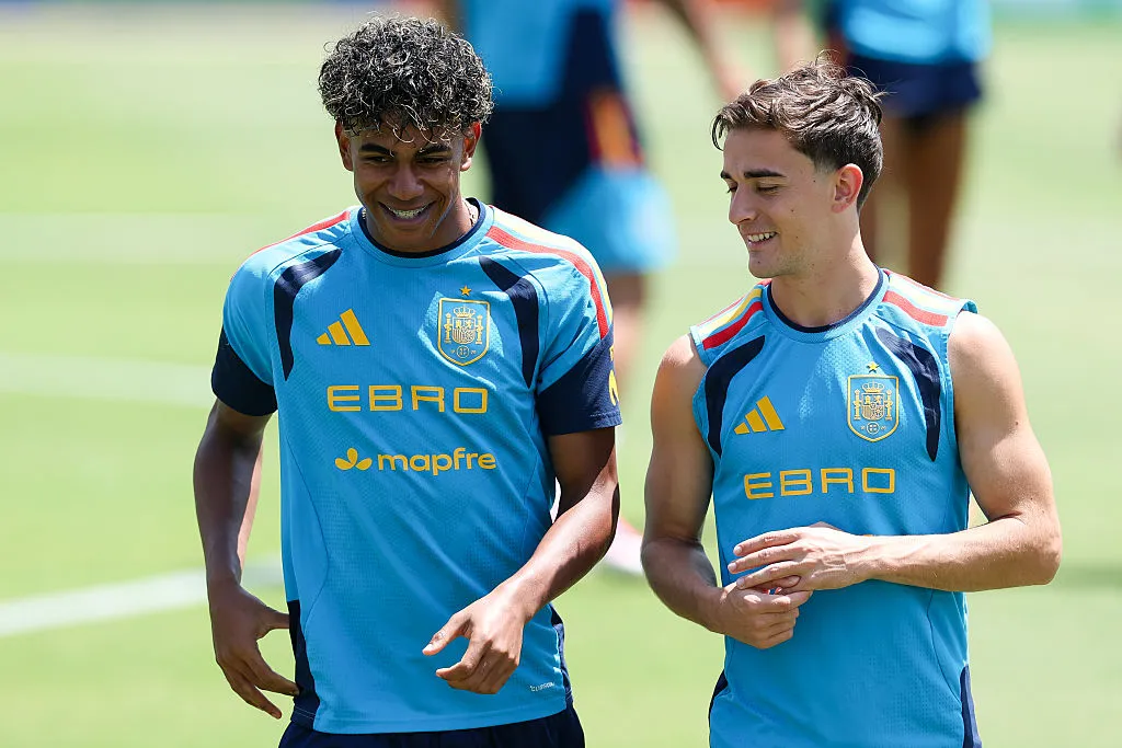 Gavi y Lamine Yamal en la Selección de España en el Mundial. (Getty Images)