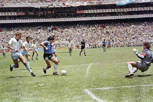 Diego Armando Maradona en Argentina – Inglaterra del Mundial 1986. (Getty Images)