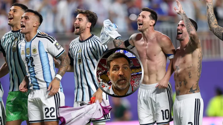 El festejo de los jugadores argentinos.