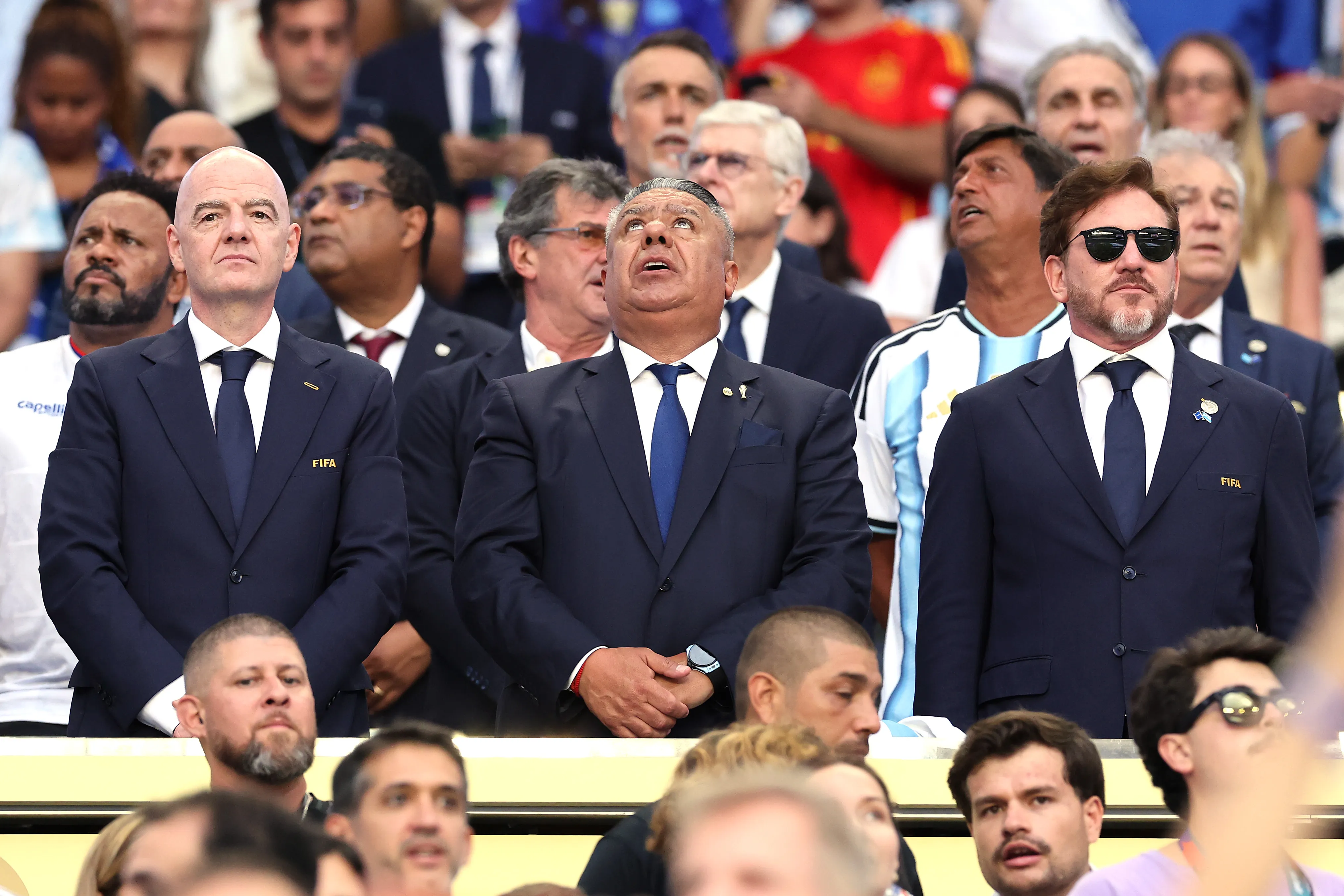 Infantino, Tapia y Domínguez. (Foto: Getty).