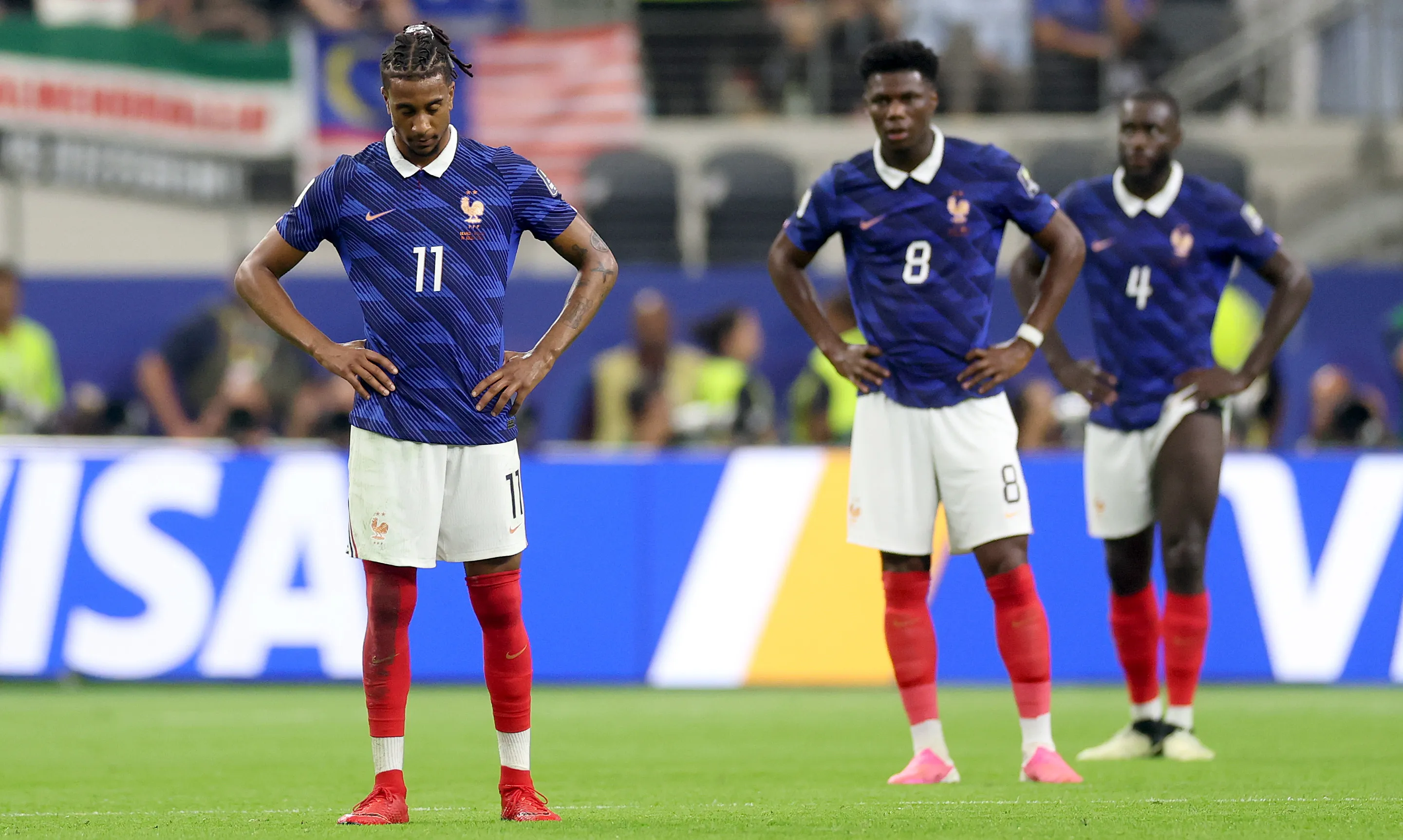 La desazón de los jugadores de Francia tras caer con España. Getty Images.