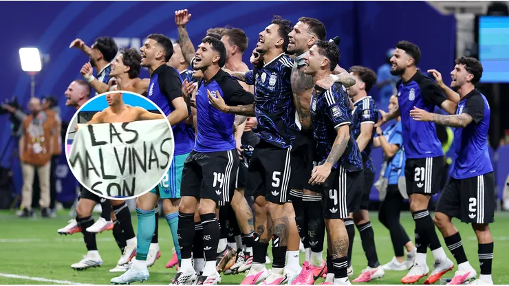 "Las Malvinas son argentinas": la bandera que lució la Selección tras eliminar a Inglaterra