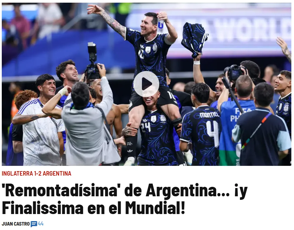 Así tituló Diario Marca.