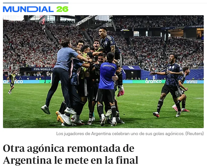 ABC también se hizo eco del triunfo Albiceleste.