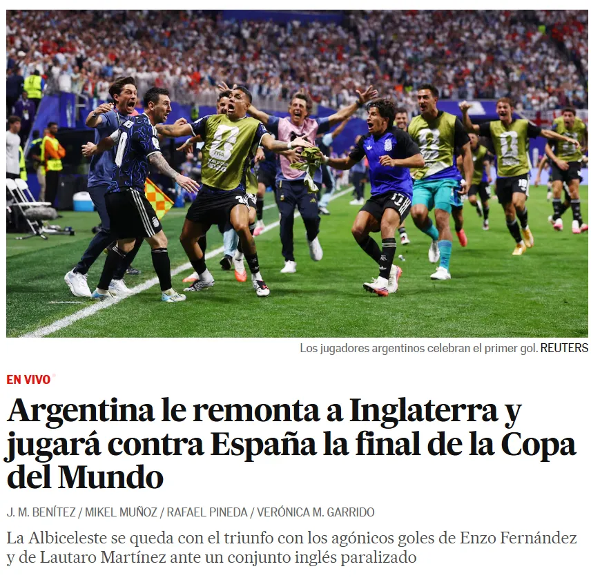 El País y el título post remontada.