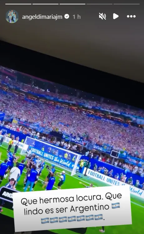 El posteo de Ángel Di María en Instagram.