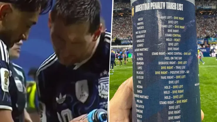 Jordan Pickfod tenía anotado en su botella a dónde patean en los penales los jugadores de la Selección Argentina.
