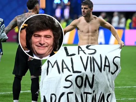 La reacción de Milei al festejo de la Selección Argentina con la bandera de Malvinas